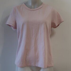 NWT Womens Christina Lehr Dean Crew Pink T-Shirt Size 3/L
